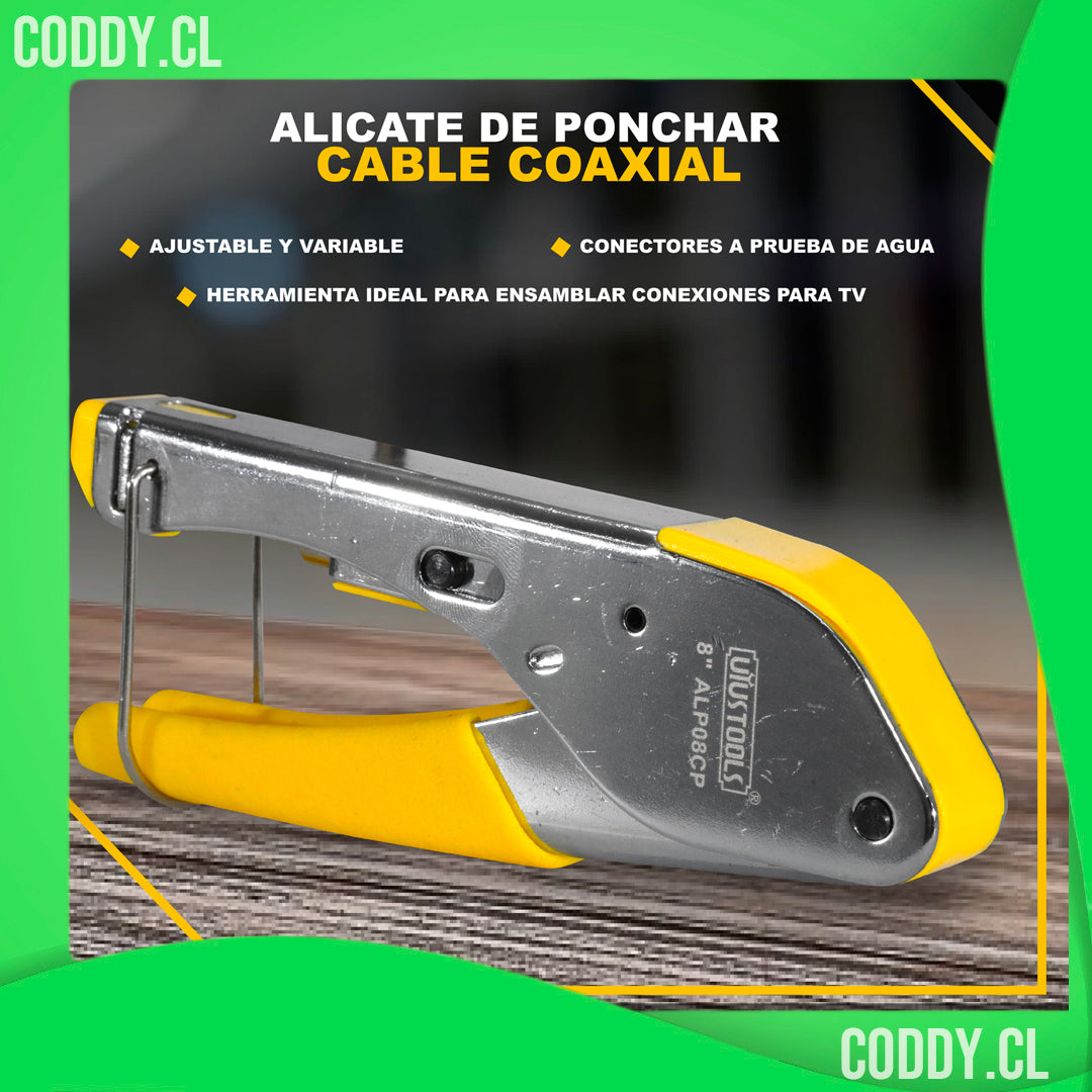 Alicate para ponchar cable coaxial